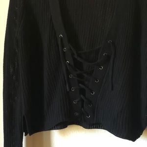 Lace up sweater